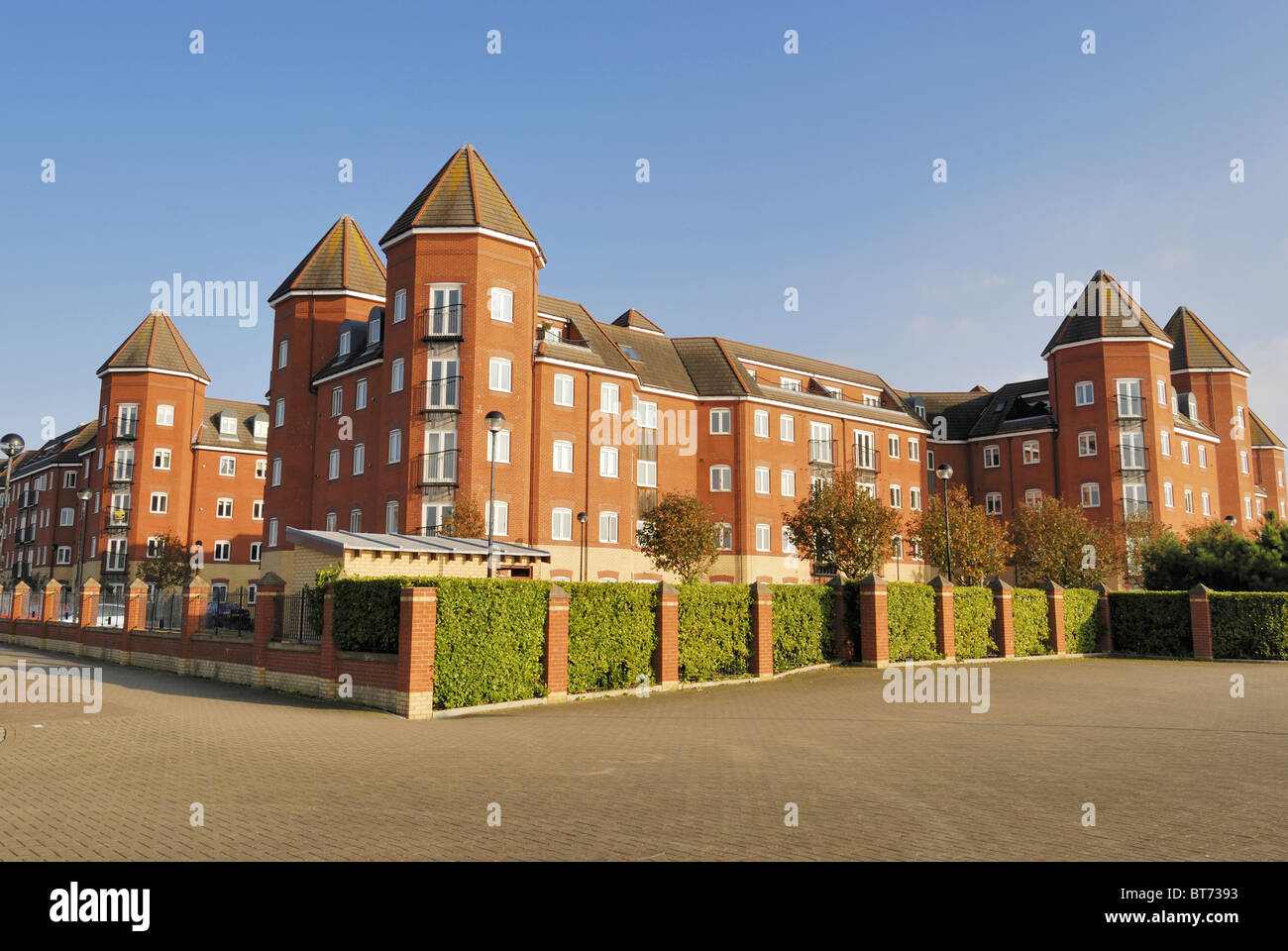 Modern Houses and apartments in the redeveloped Coburg Docks in Liverpool which is encompasses Liverpool Marina. Stock Photo