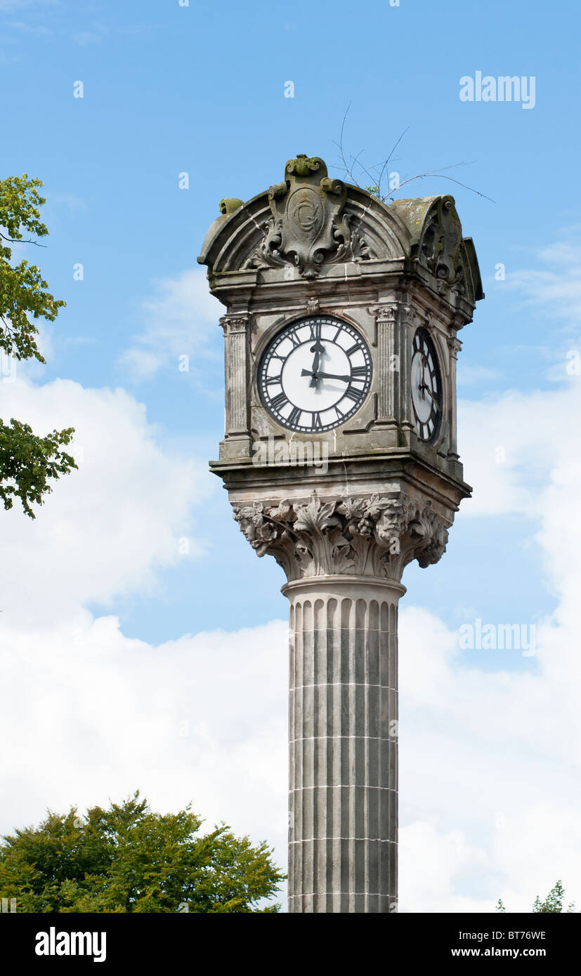 Stirling Clock at junction of King’s Park Road with St Ninian’s Road, Scotland Stock Photo