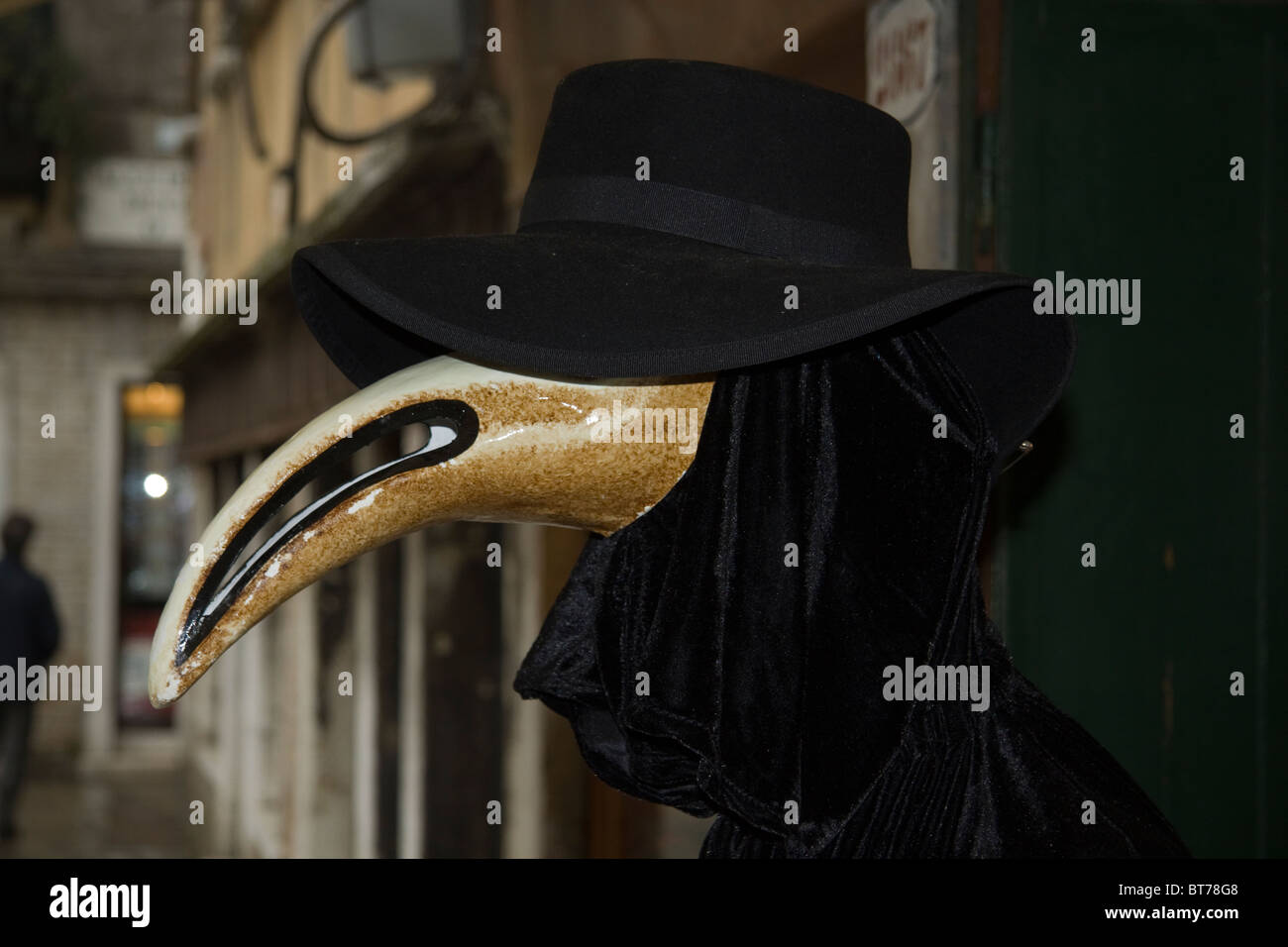 Venetian mask used by doctors during plagues. Stock Photo