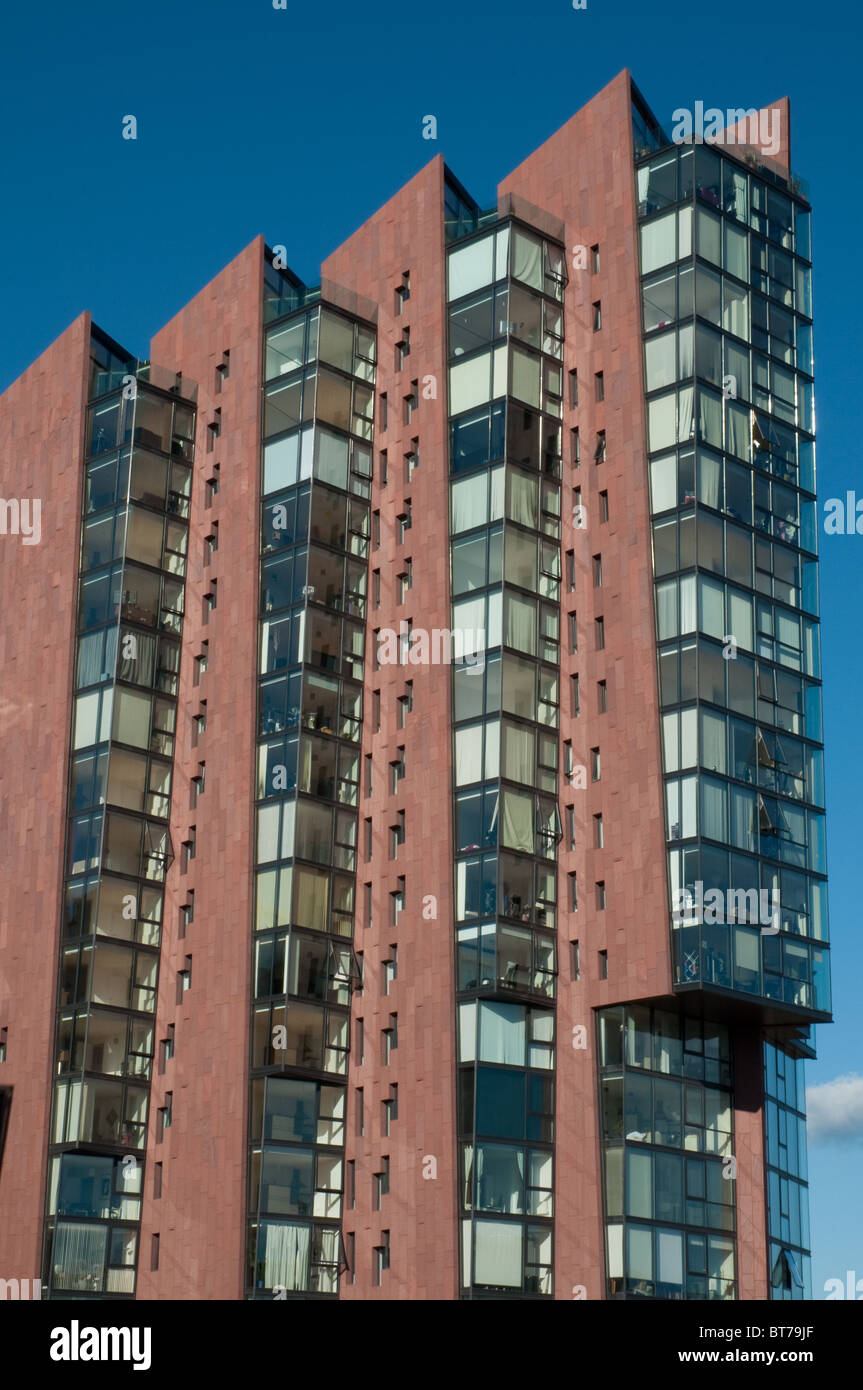 Islingon Wharf award winning development on the banks of the Ashton Canal,Manchester.Designed by Broadway Malyan. Stock Photo
