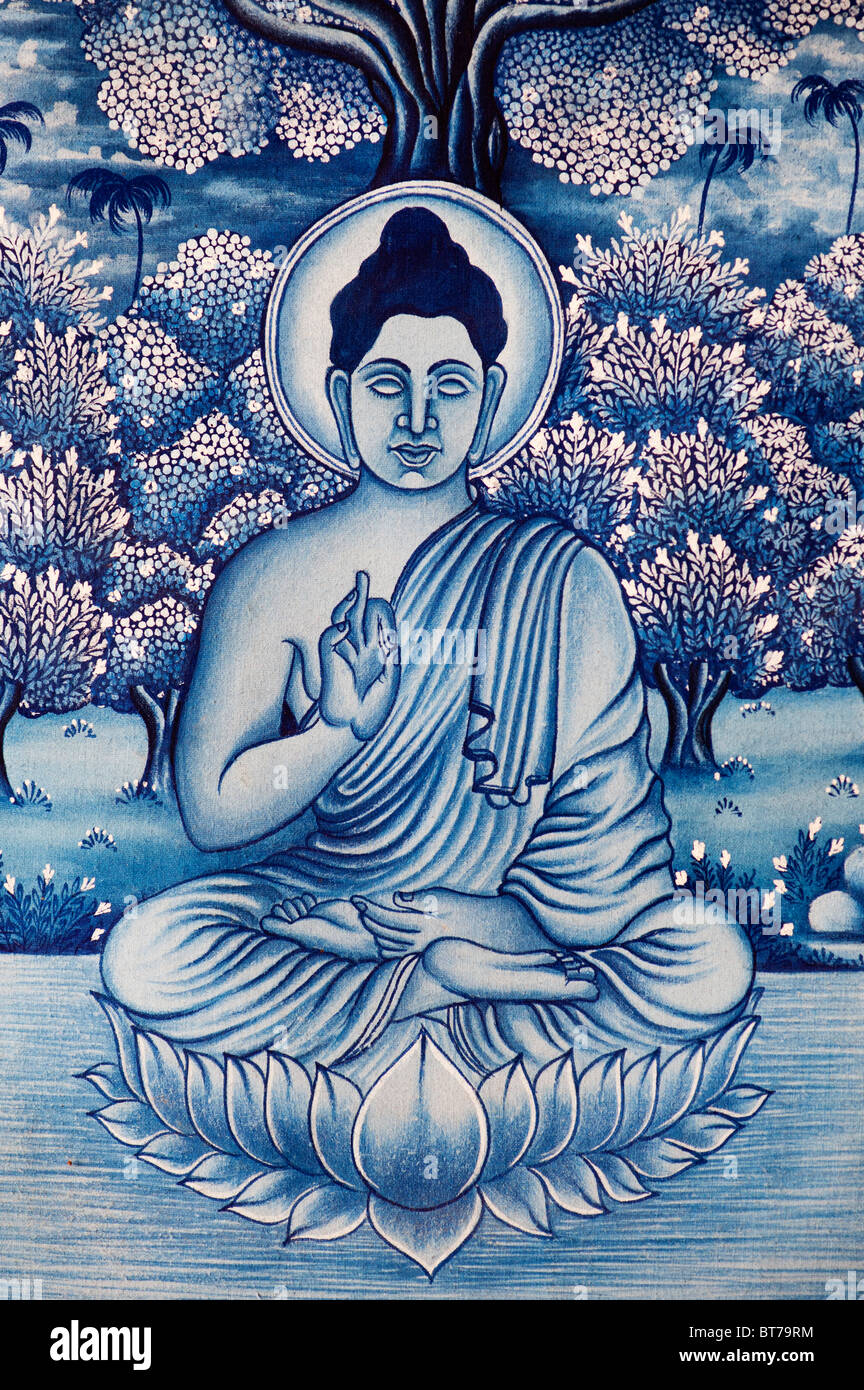 Art & Collectibles Buddha painting Madhubani painting Buddha decor ...