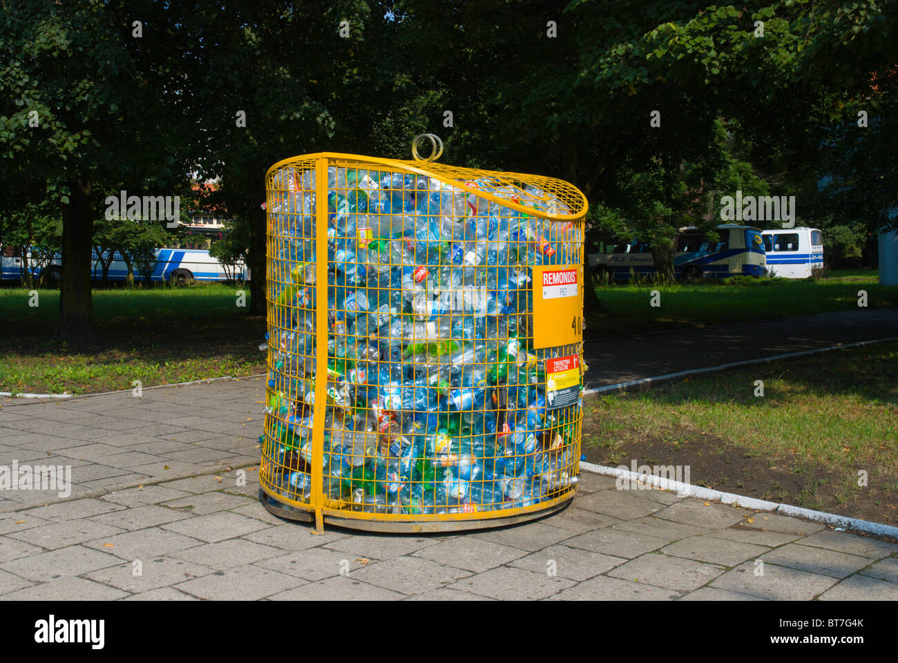 Plastic recycling dropoff point central Szczecin Pomerania Poland