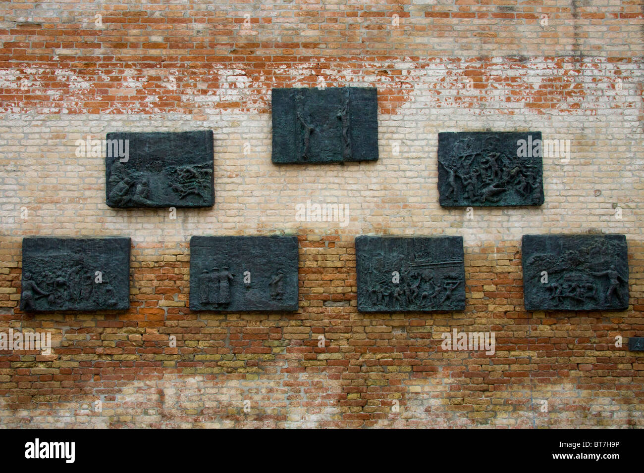 Holocaust memorial in the Campo del Ghetto Nuovo in Venice. Stock Photo