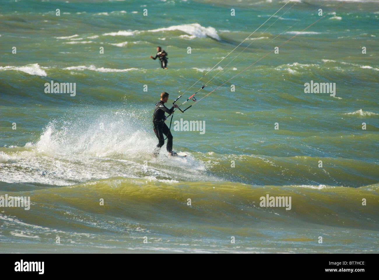 Kitesurfing kiteboarding Stock Photo Alamy