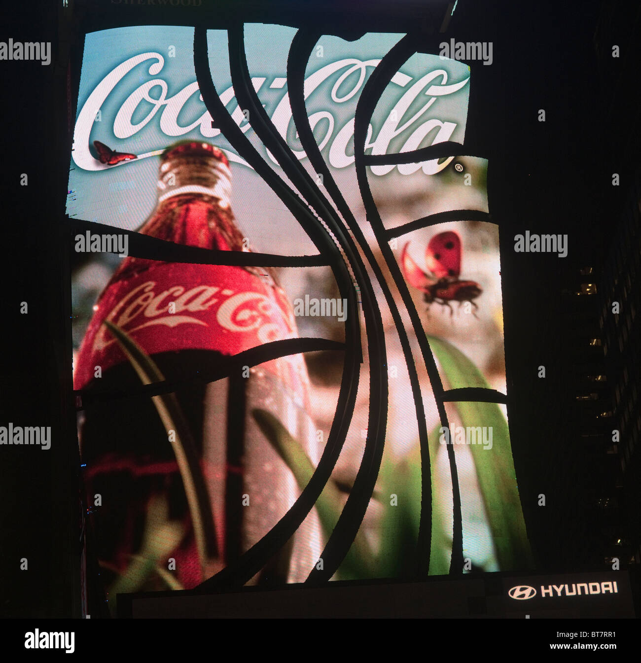 Coca-Cola's illuminated high-tech sign in Times Square in New York Stock Photo