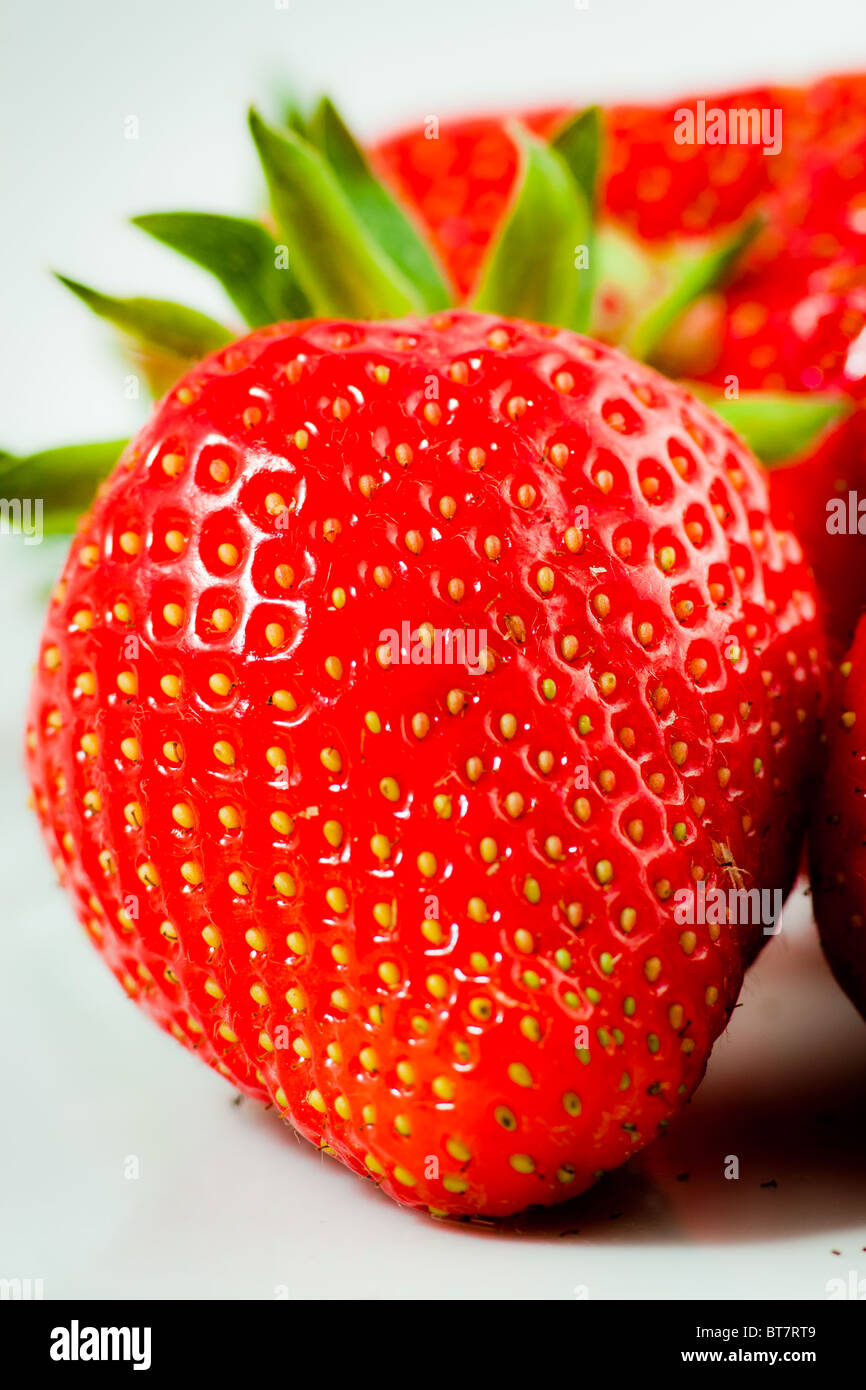 macro picture of a strawberry Stock Photo