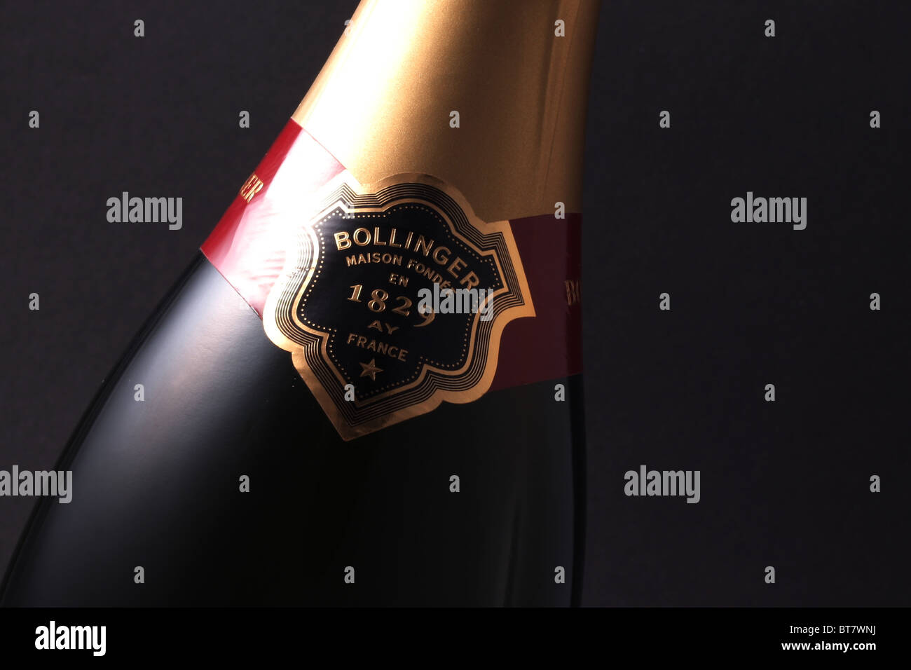 Bottle of Bollinger Special Cuvee Champagne. Stock Photo