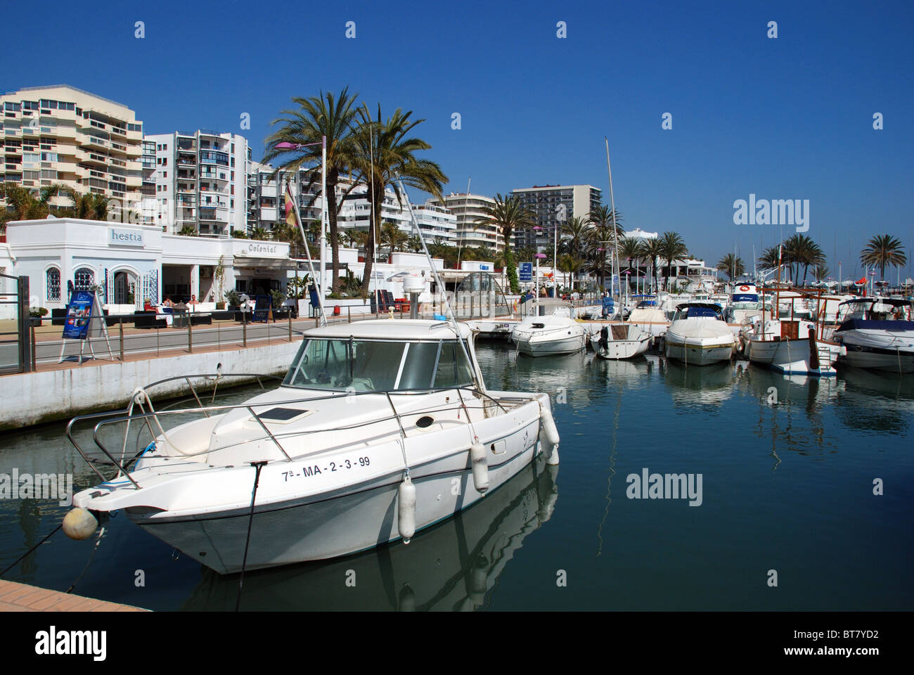 Boats in the marina, Marbella, Costa del Sol, Malaga Province ...