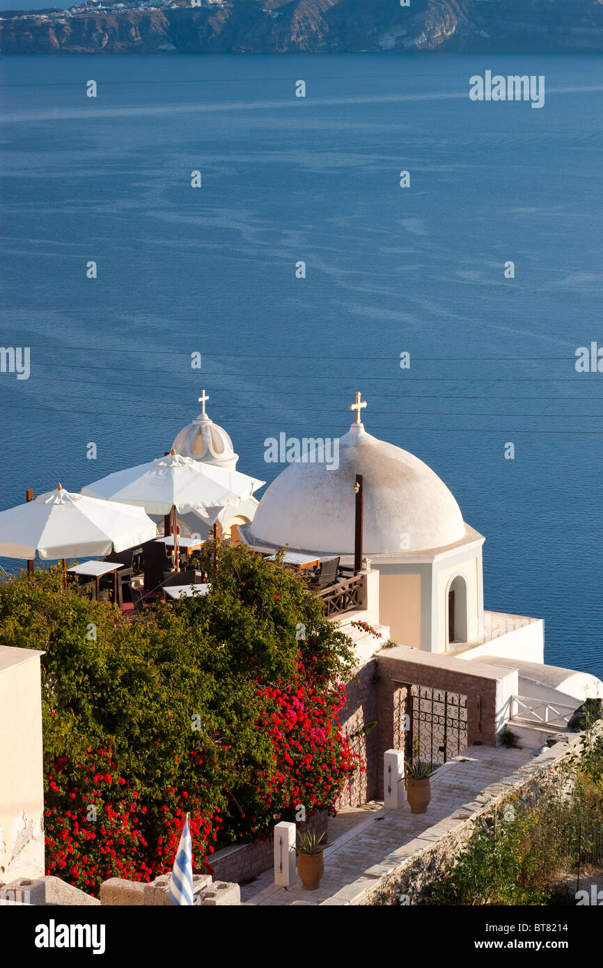 Church Dome Fira (Thira) Santorini Cyclades Islands Greece Stock Photo