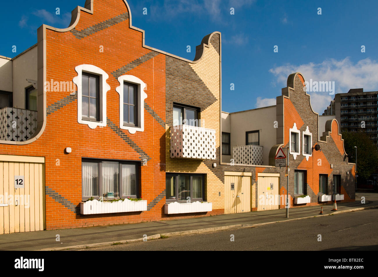 Social housing development at Islington Square, designed by FAT, New Islington, Ancoats, Manchester, England, UK Stock Photo