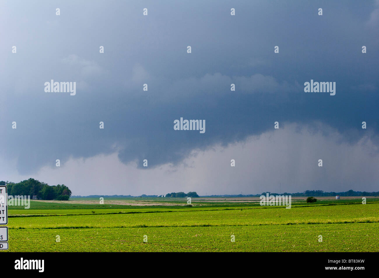 A cloud lowering out of a storm near Des Moines, Iowa, June 5, 2010. Stock Photo