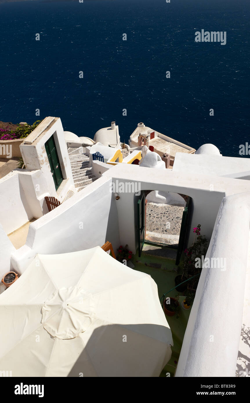 Typical architecture Oia Santorini Cyclades Islands Greece Stock Photo