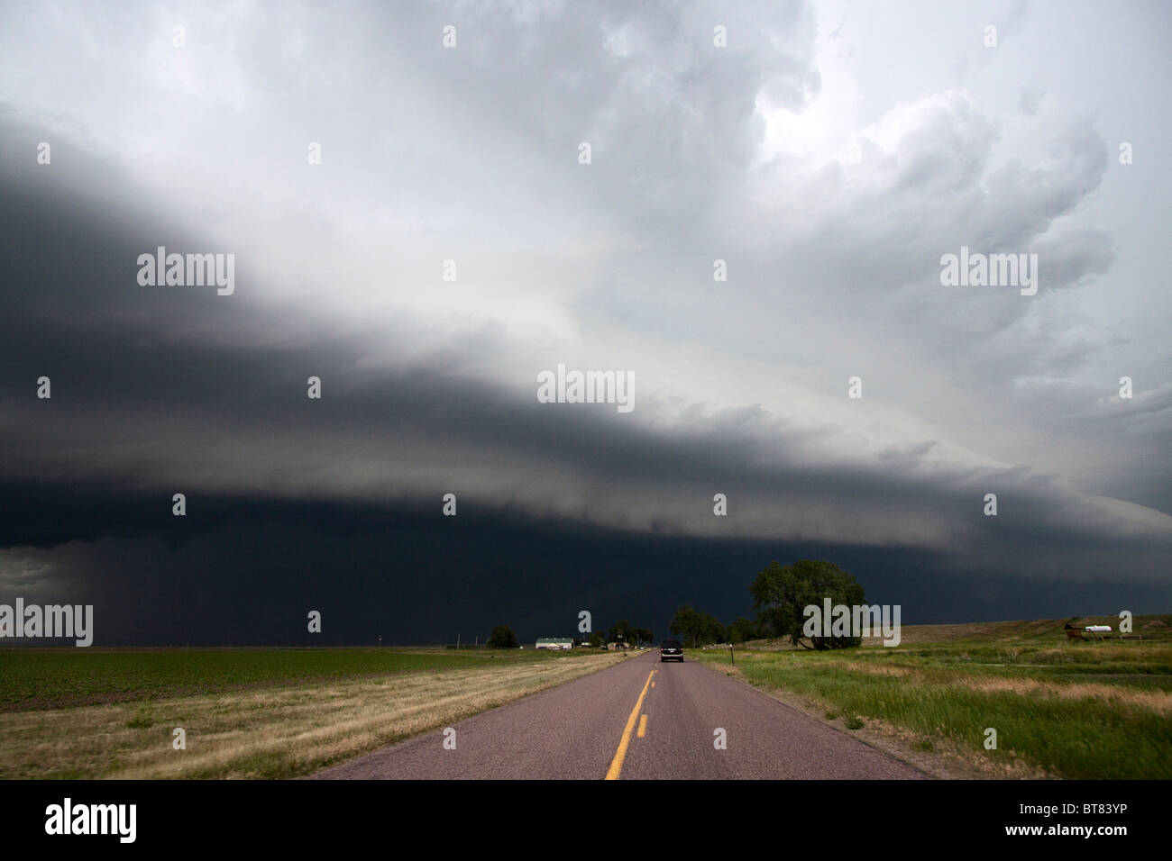 A soon to be tornadic supercell near Scottsbluff, Nebraska, June 7, 2010. Stock Photo