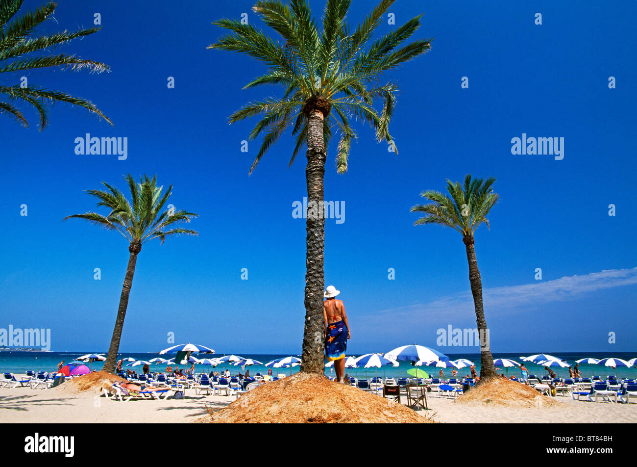 Playa d'en Bossa, Ibiza, Balearic Islands, Spain Stock Photo