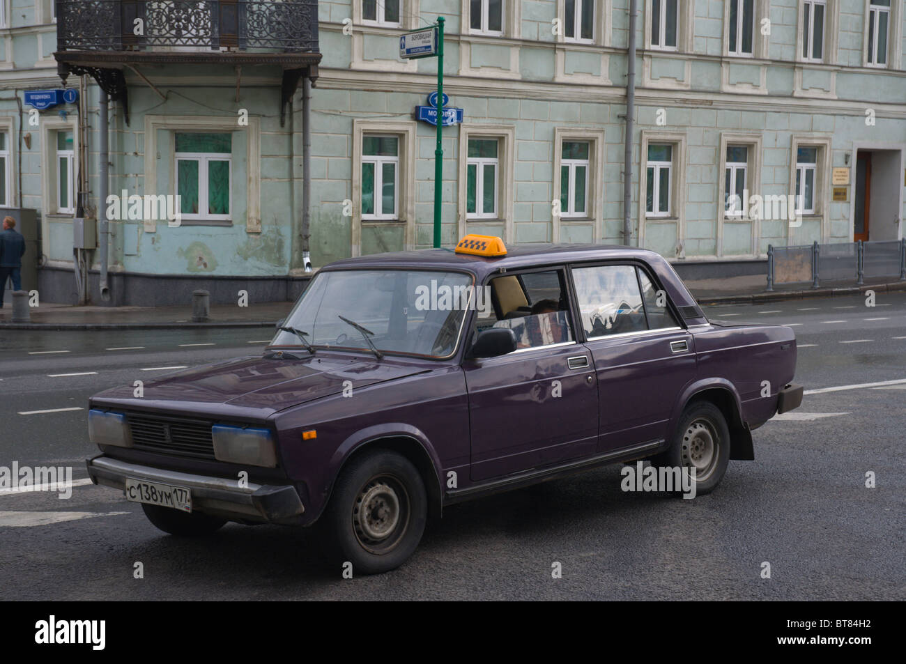 Lada taxi central Moscow Russia Europe Stock Photo