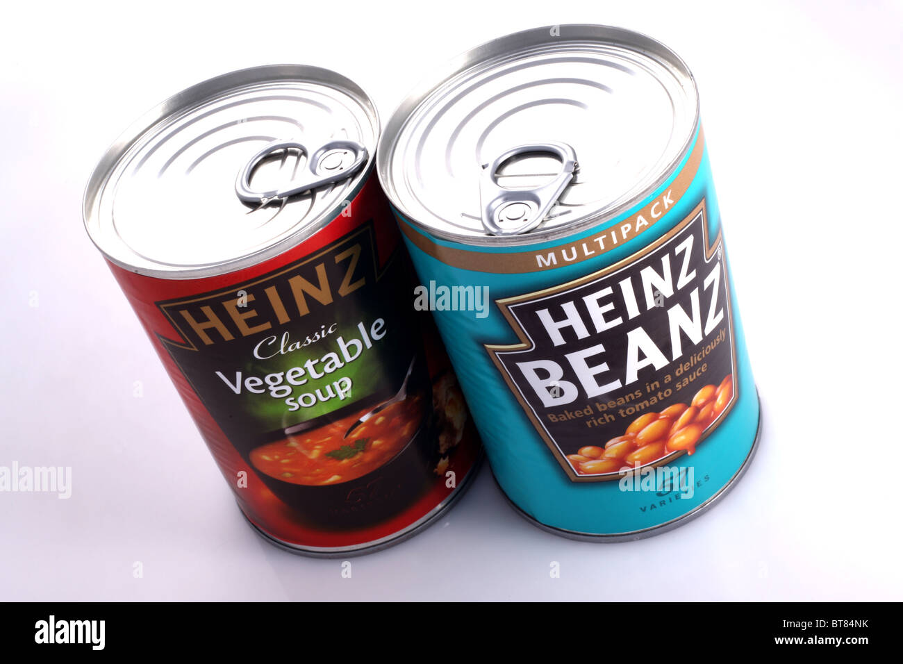Cans of Heinz Baked Beans in Tomato sauce and Heinz Classic Vegetable