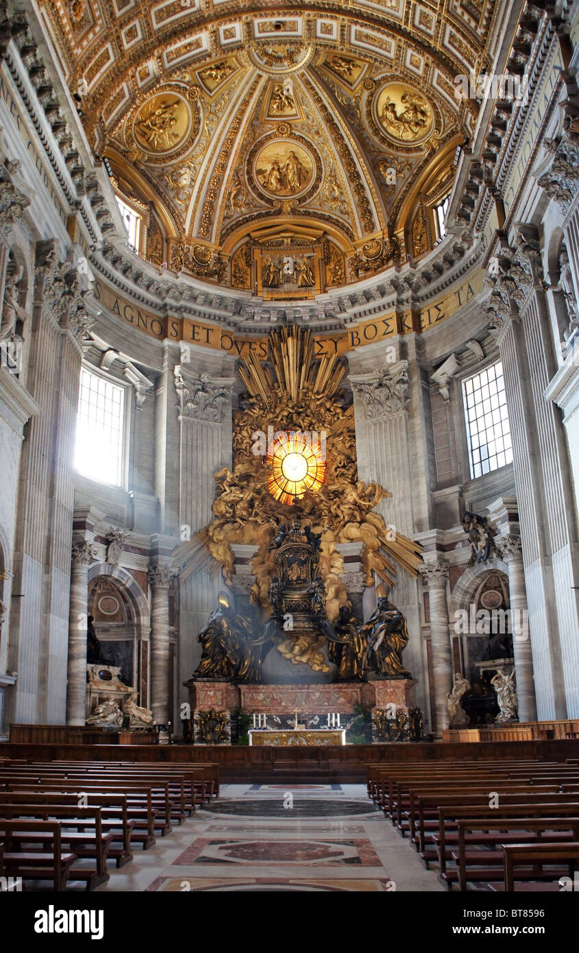 Interior of St Peter's Basilica, Rome, Lazio, Italy Stock Photo