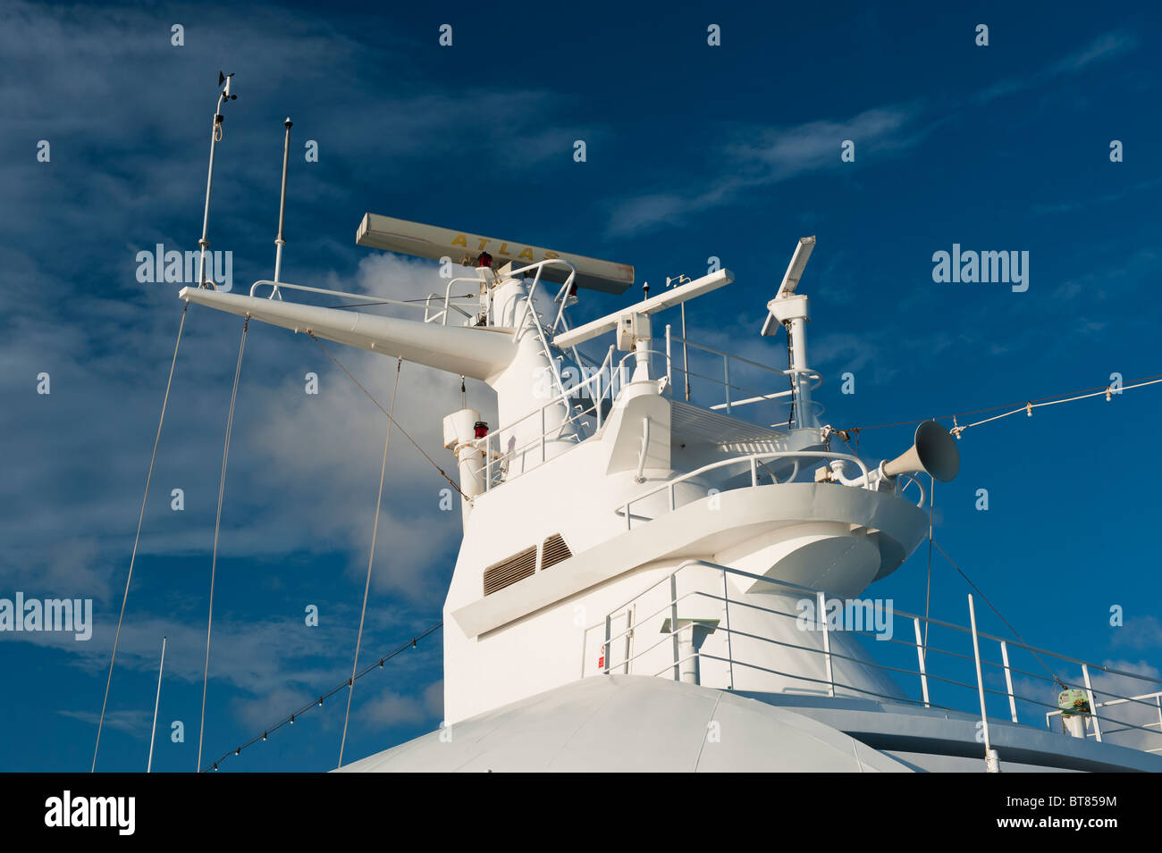 Communication, Navigation and Radar Mast of a Luxury Cruise Ship Stock  Photo - Alamy