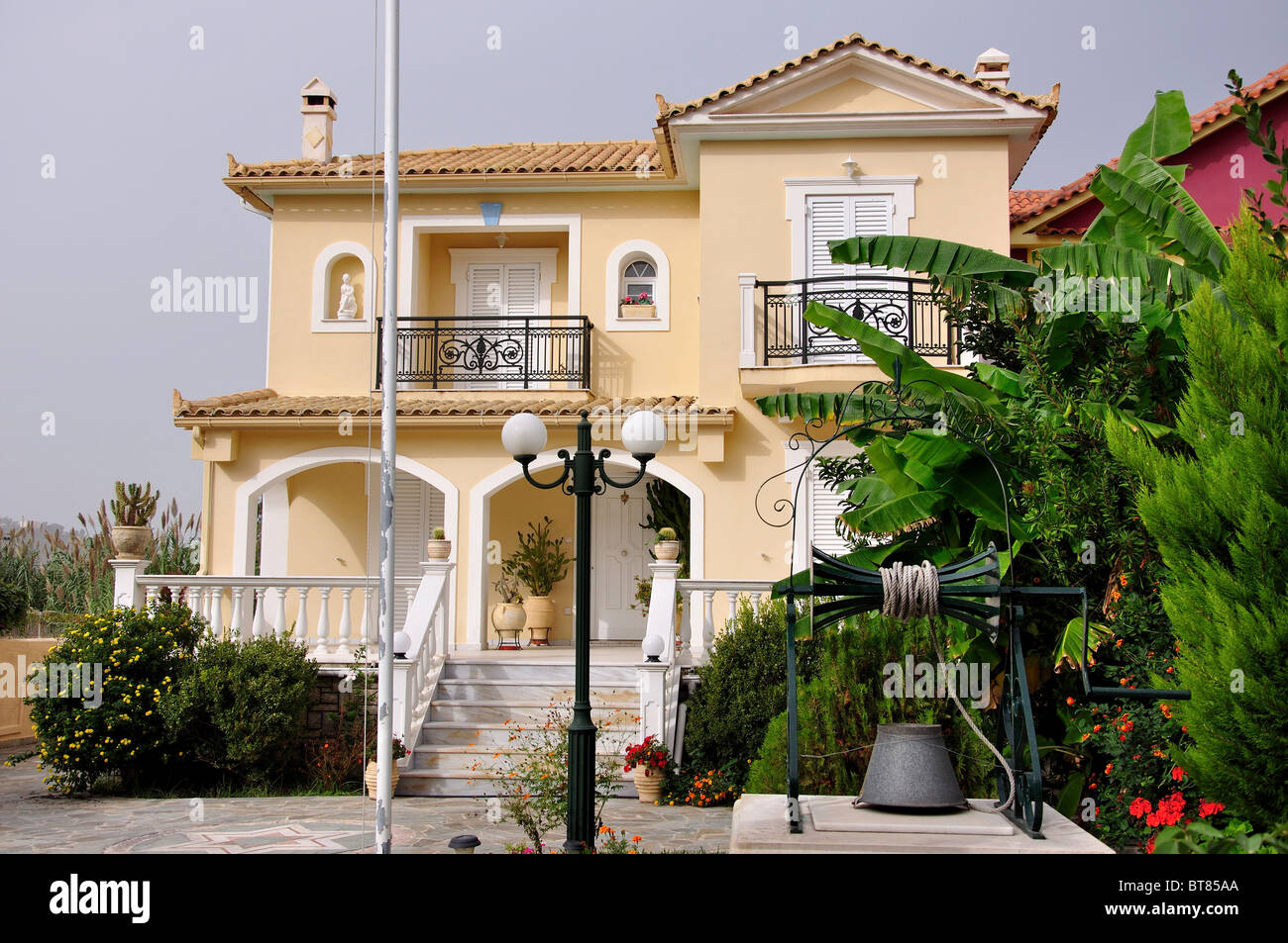 Modern large villa, Zakynthos Town, Zakynthos (Zante), Ionian Islands, Greece Stock Photo