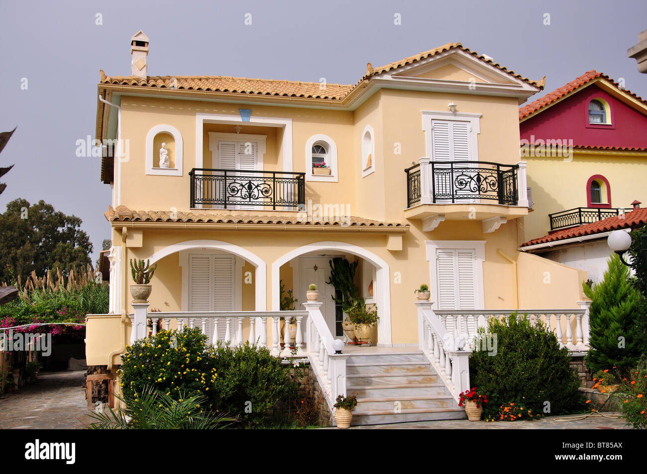 Modern large villa, Zakynthos Town, Zakynthos, Ionian Islands, Greece Stock Photo