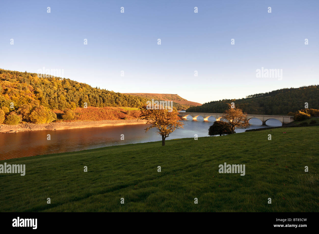 Viaduct (Snake Pass) crosses Ladybower Reservoir (typical