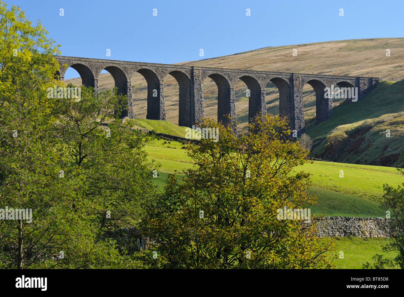 Arten Gill Viaduct, Settle-Carlisle Railway. Dentdale, Yorkshire Dales National Park, Cumbria, England, United Kingdom, Europe. Stock Photo