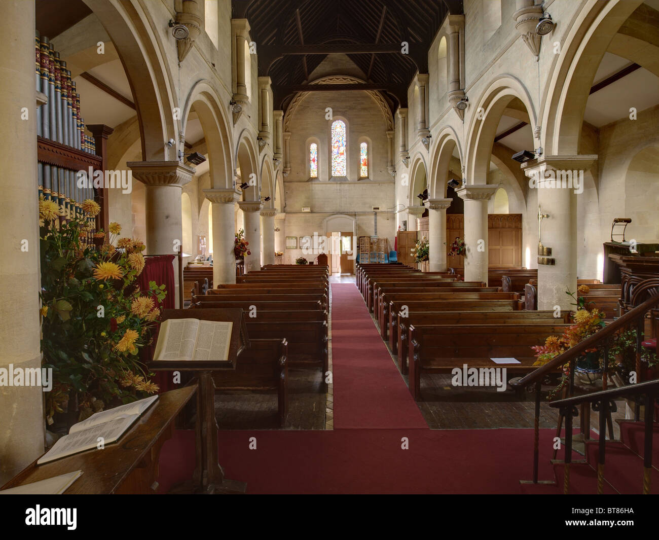 East Grafton Church of St Nicholas, Interior Stock Photo Alamy