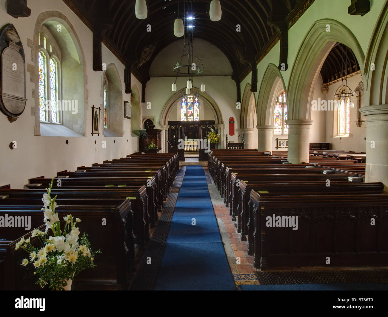 Chilton Foliat, Church, St Mary's, Interior, Wiltshire Stock Photo