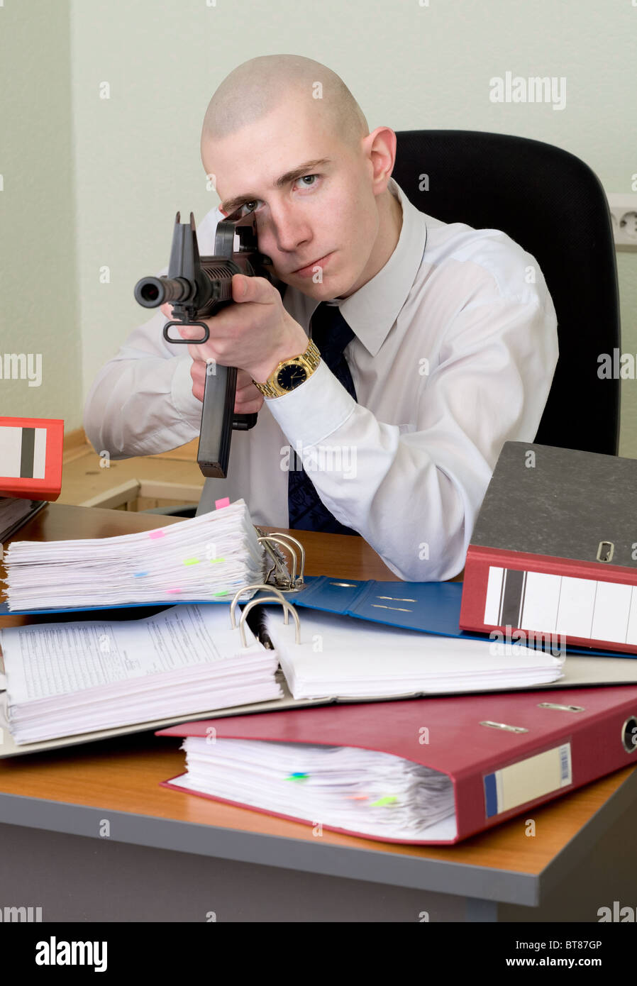The chief accountant armed with a rifle Stock Photo - Alamy