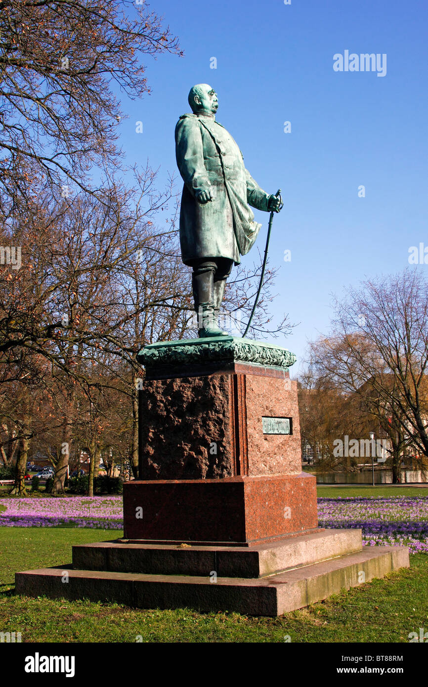 Bismarck statue, memorial to Bismarck in the Hiroshima Park in Kiel, Schleswig-Holstein, Germany Stock Photo