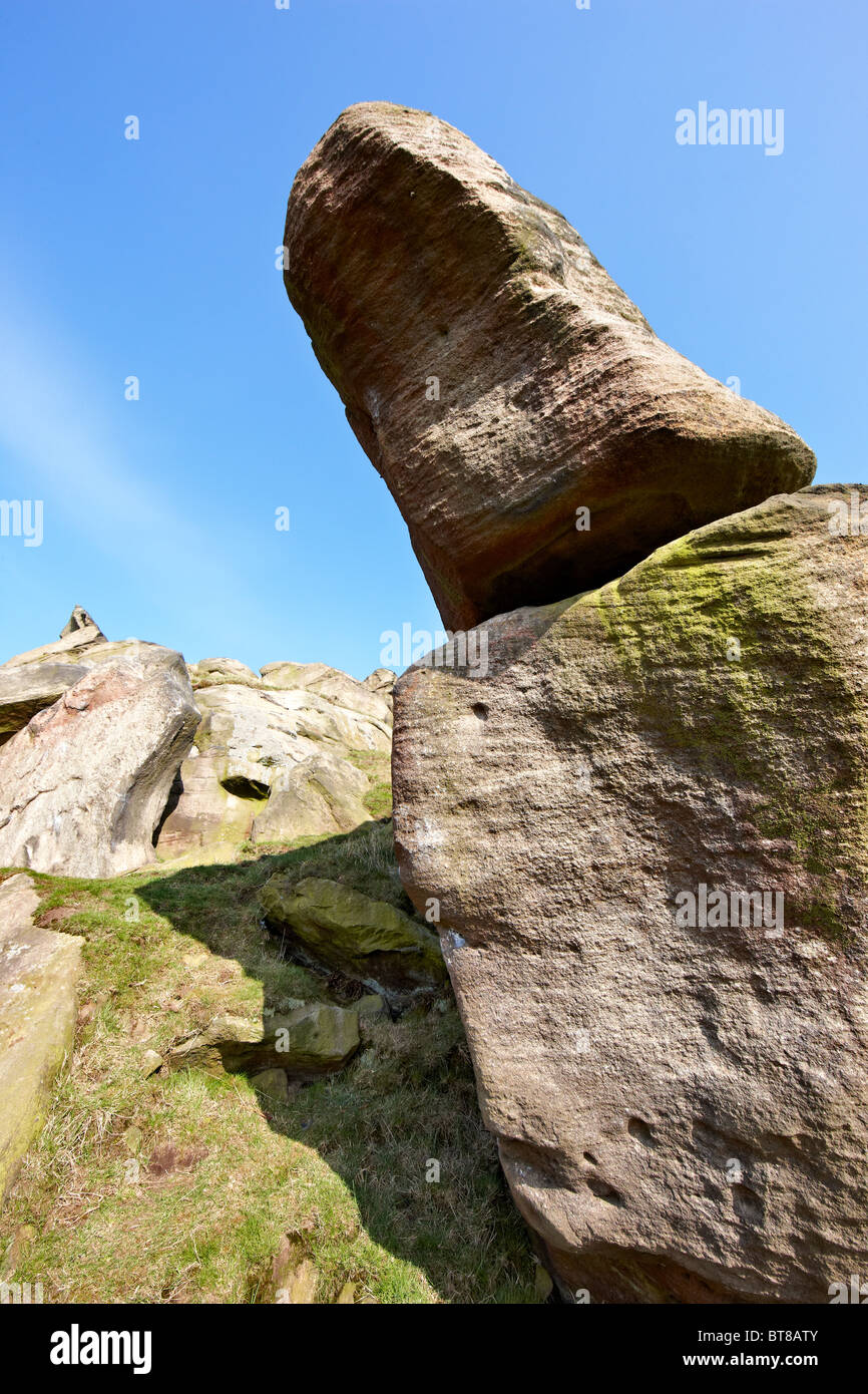 Rock formations at Almscliffe Crag, near Harrogate, North Yorkshire Stock Photo