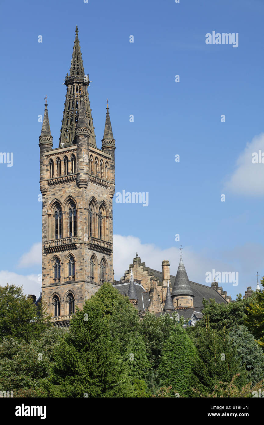 University of Glasgow Bell Tower on Gilmorehill, Scotland, UK Stock Photo