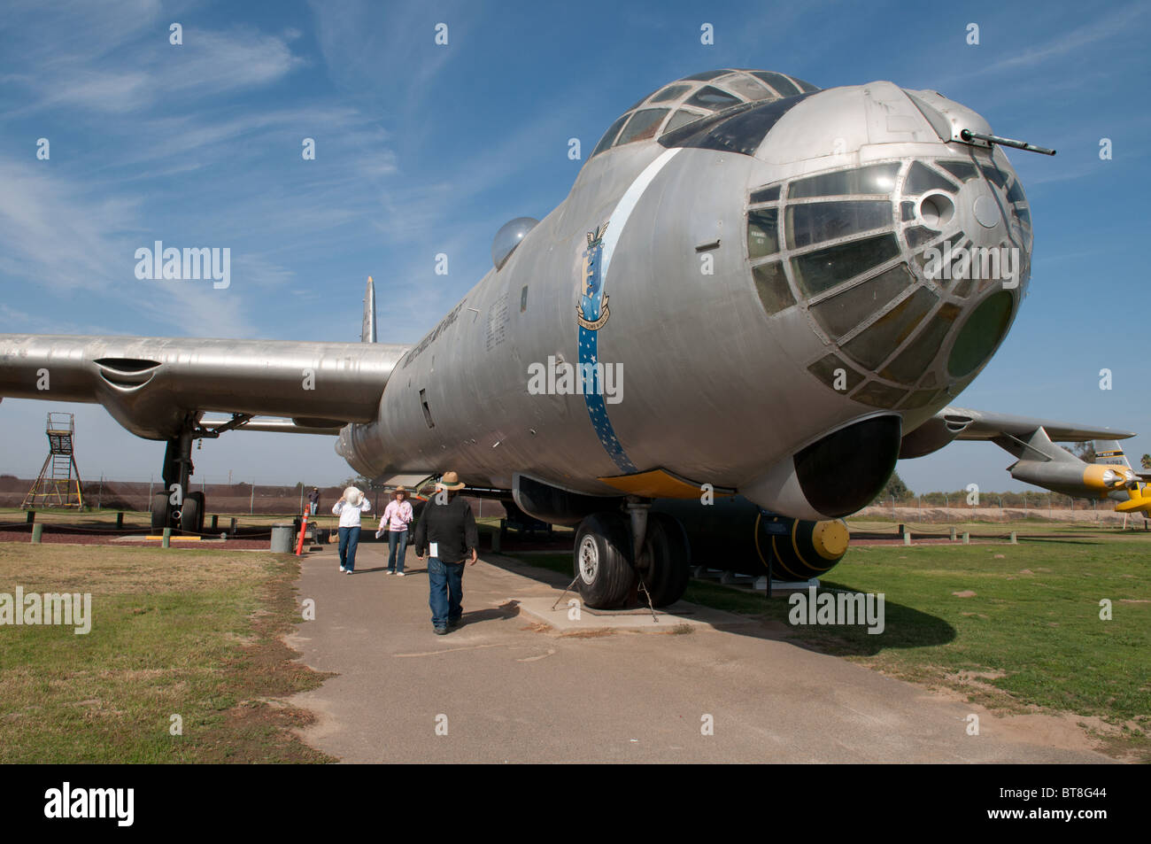 An RB36 Peacemaker long range bomber plane on display at the Castle
