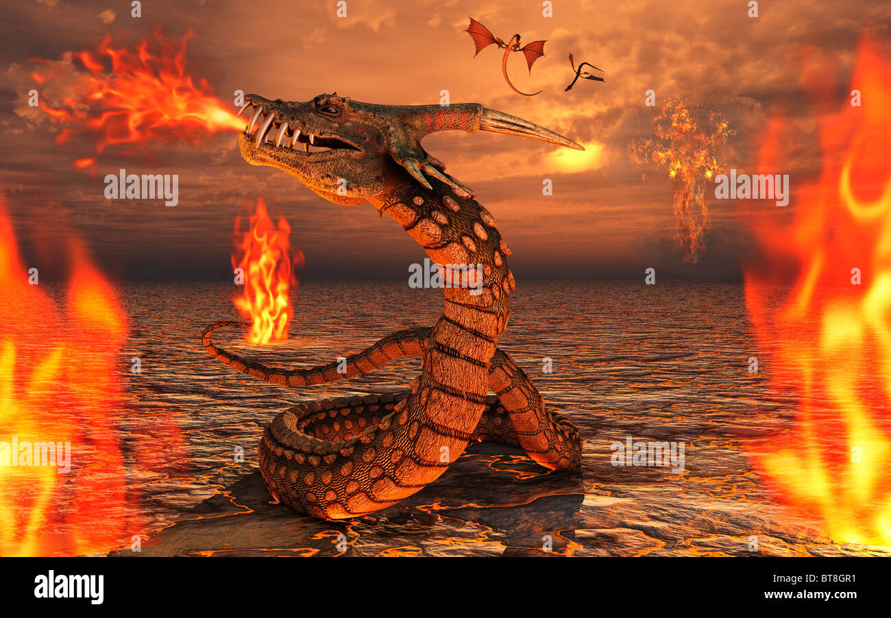 Serpent Dragons Stock Photo