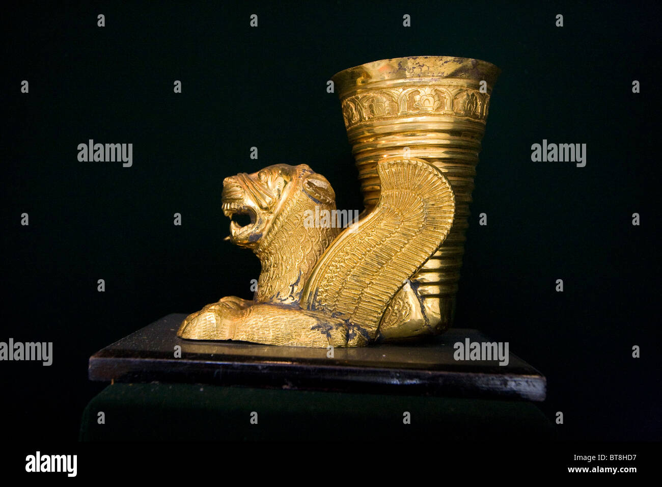 Achaemenian Gold Rhyton at Reza Abbasi Museum in Tehran Iran Stock Photo