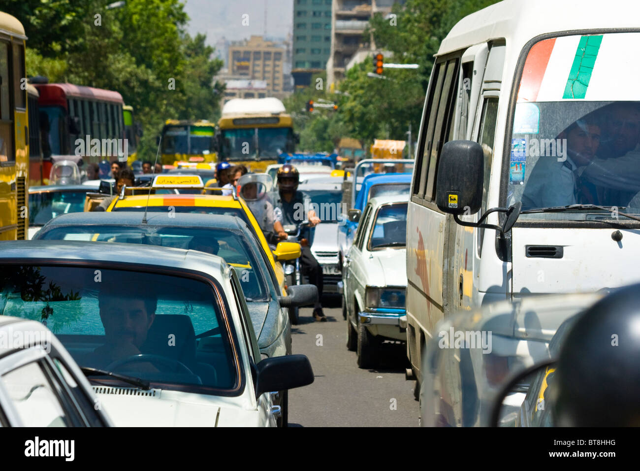 Traffic in Tehran, Iran Stock Photo