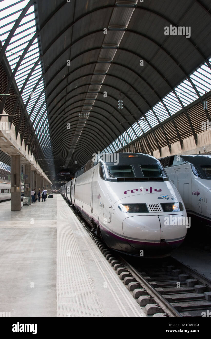high speed renfe ave train service in seville, spain Stock Photo Alamy