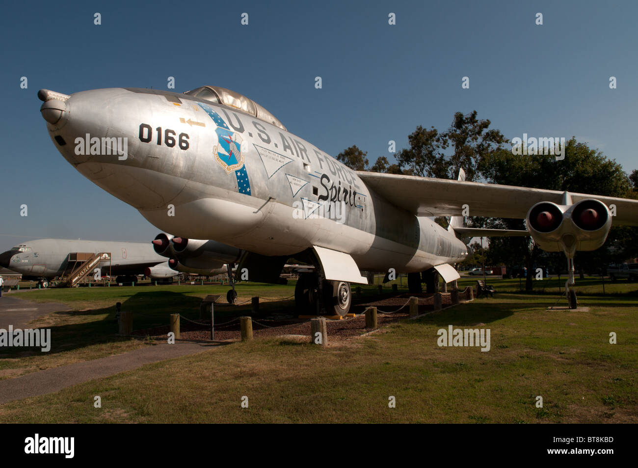 A B-47 bomber plane on display at the Castle Air Museum, Merced California USA. Stock Photo