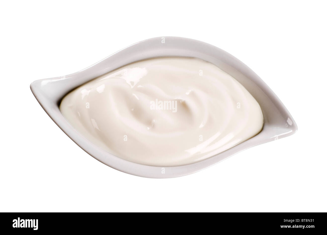 White yogurt in a bowl Stock Photo