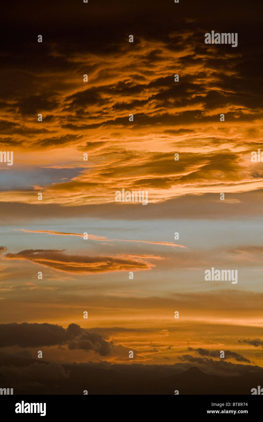 Golden sunset clouds background Stock Photo