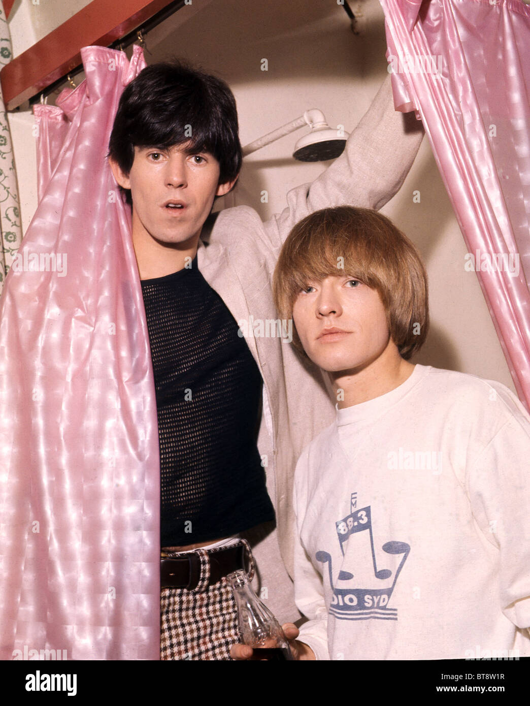 ROLLING STONES Keith Richards at left and Brian Jones in