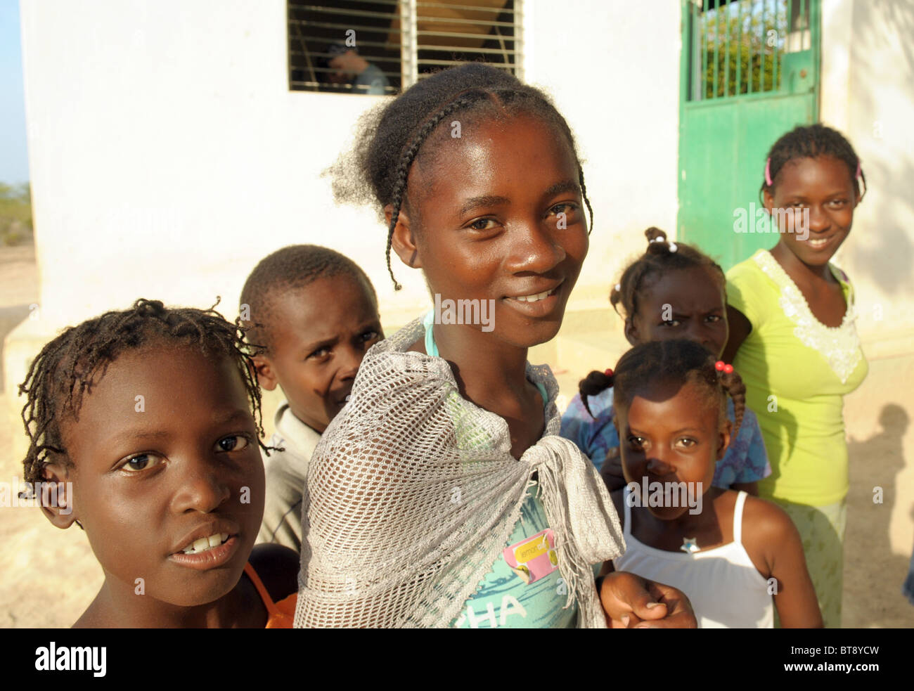 Group of happy Haitian youngsters Stock Photo