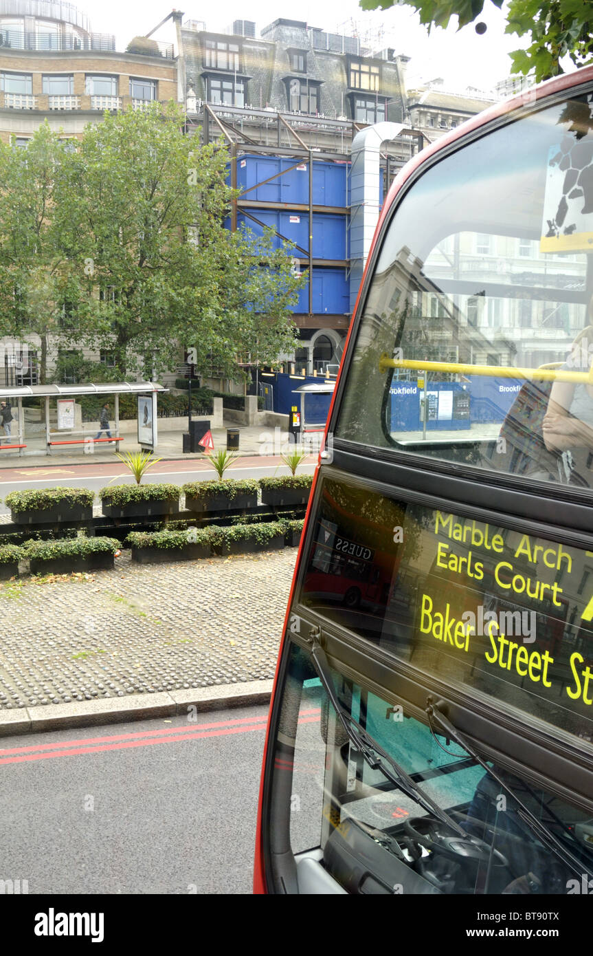 Red double decker London bus, UK. Stock Photo