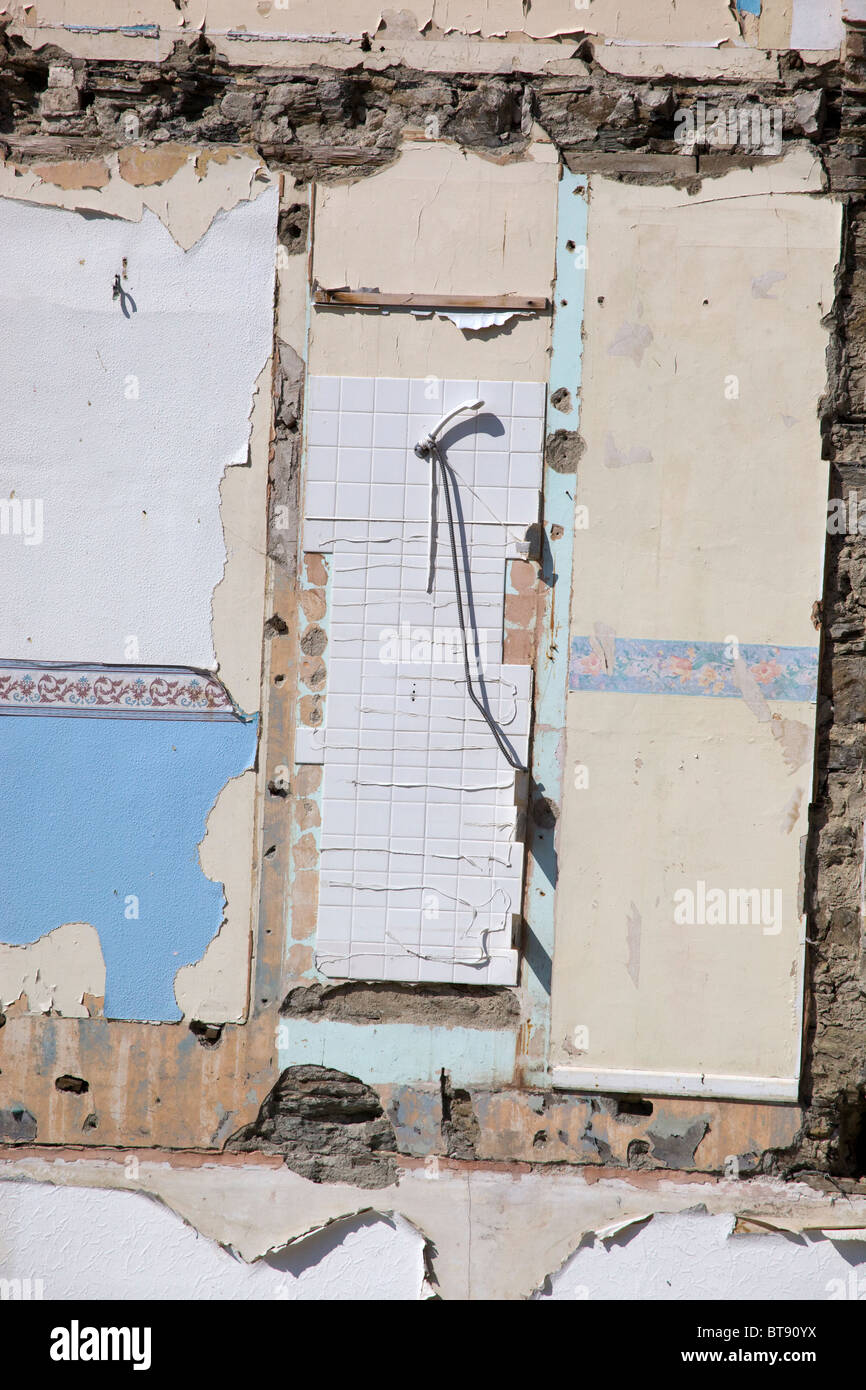 House Remains with Shower Attachment  Newquay Cornwall Stock Photo