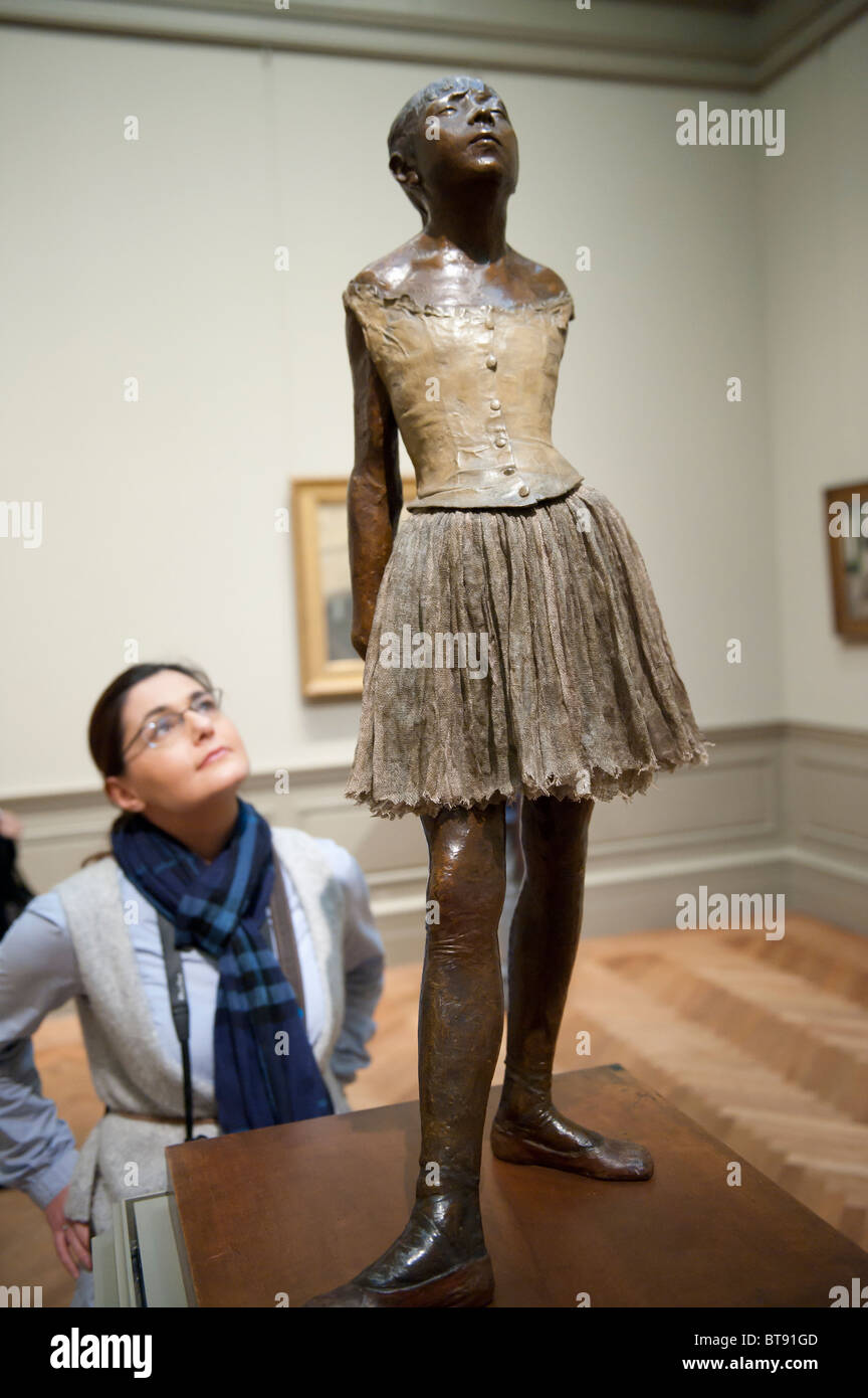 The Little Fourteen Year Old Dancer by Edgar Degas at Metropolitan Museum of Art in Manhattan , New York City, USA Stock Photo