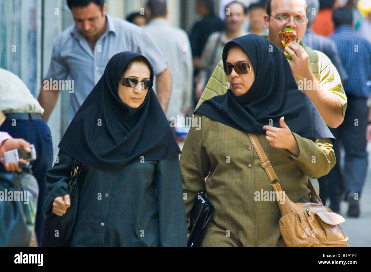 Women Walking in Tehran Iran Stock Photo