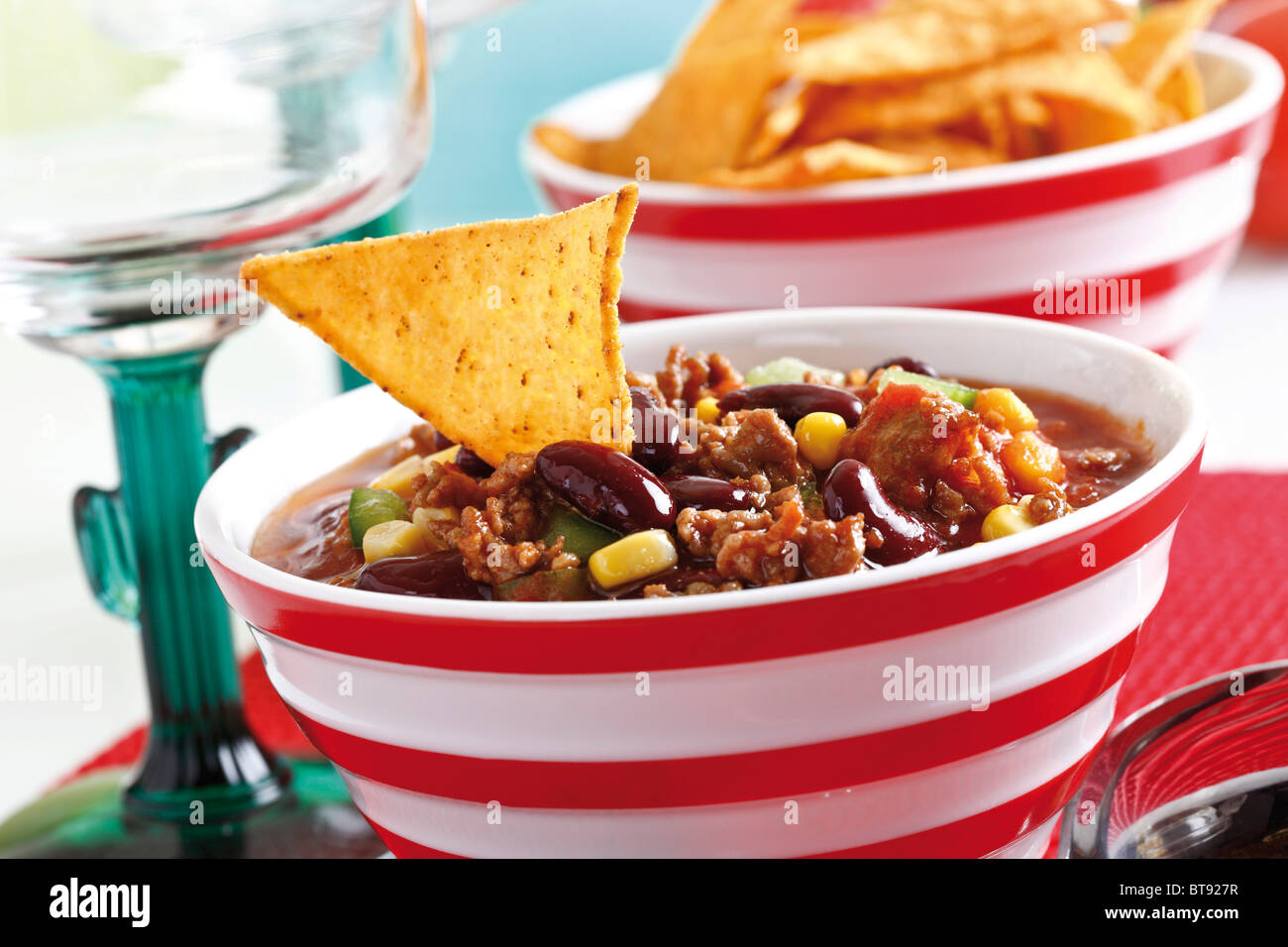 Chili con carne, minced meat, kidney beans, corn, bell pepper, chili