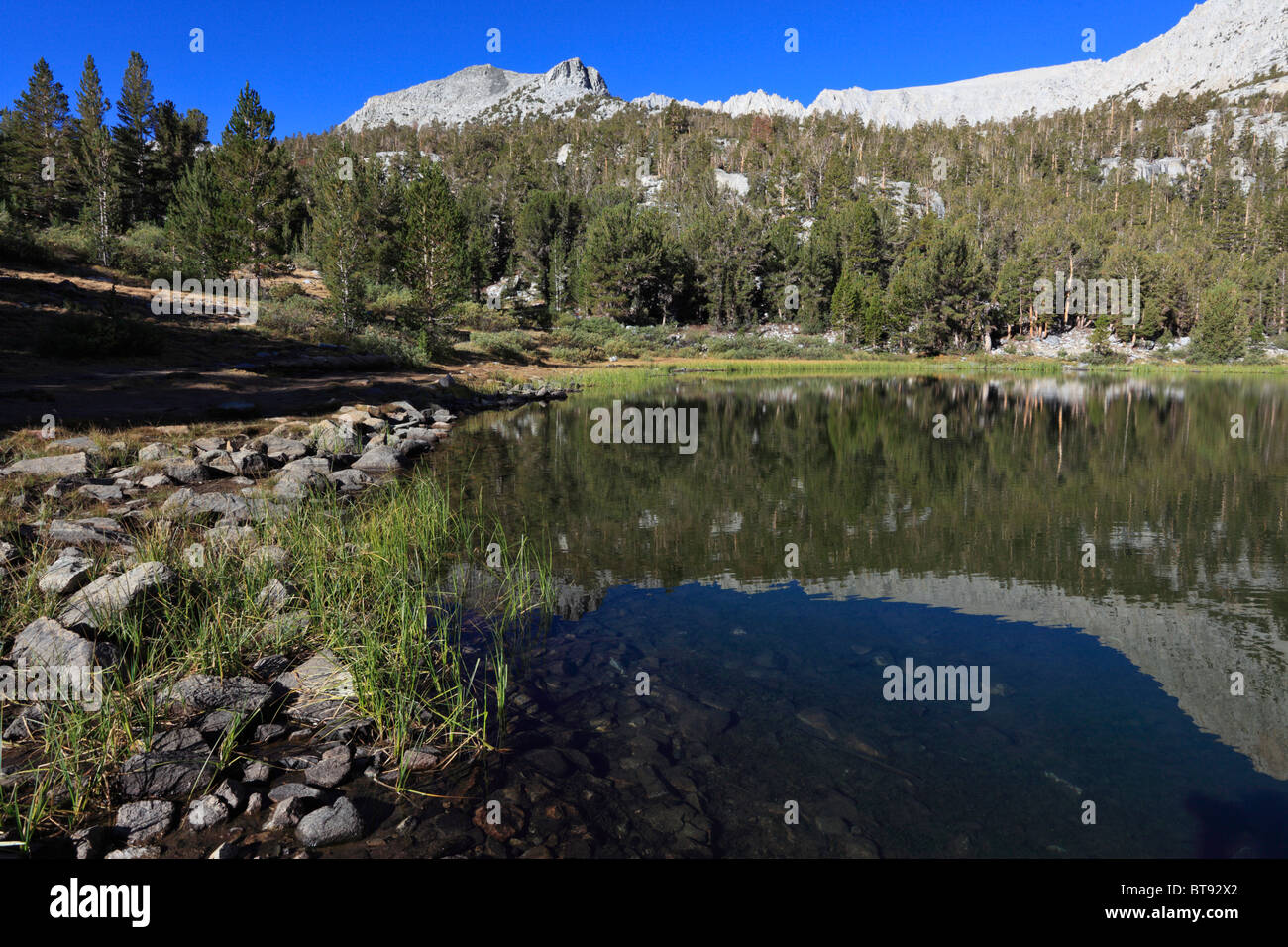 Alpine lake in Sierra Nevada mountains of California Stock Photo