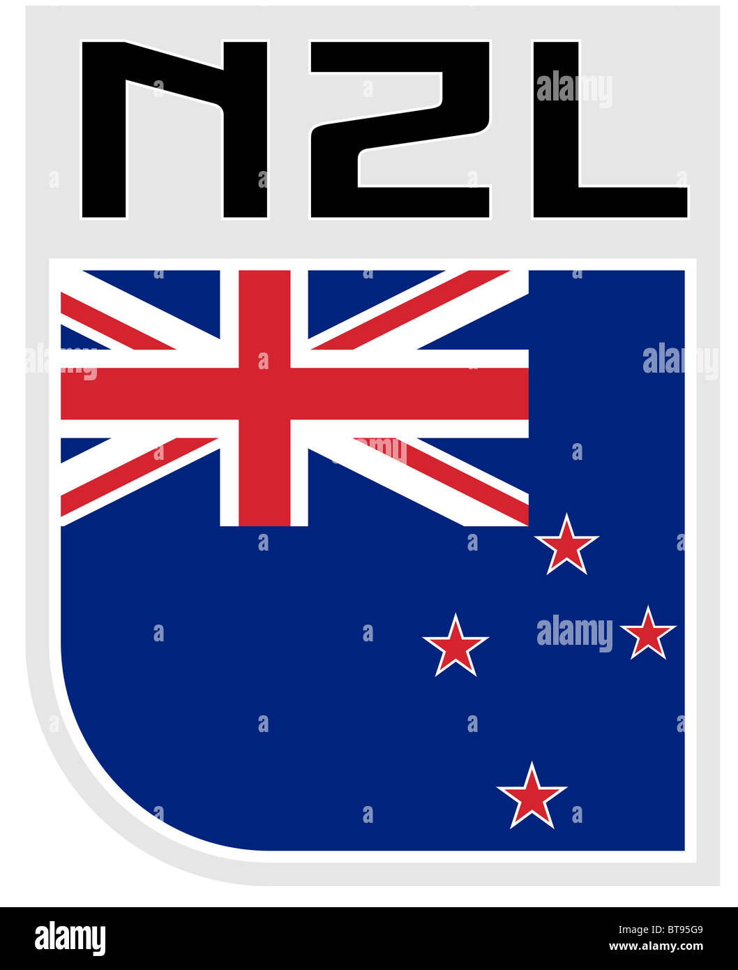 Illustration an icon of the Flag of New Zealand icon Stock Photo