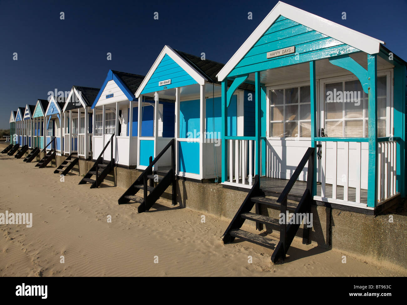 Beach huts at Southwold, Suffolk Stock Photo